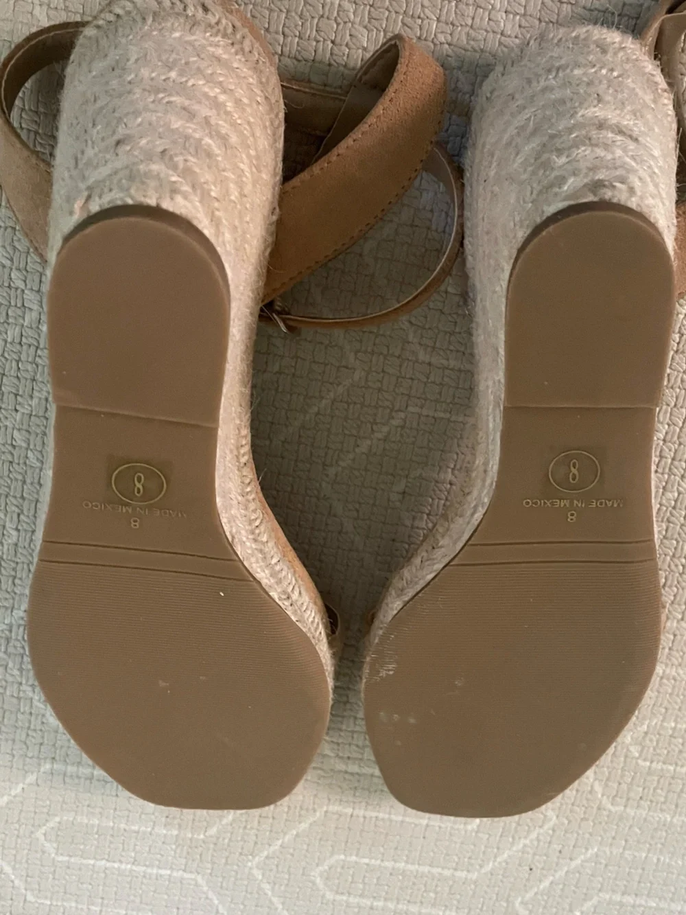 Steve Madden Tan Suede Espadrille Wedge Sandals with Ankle Strap